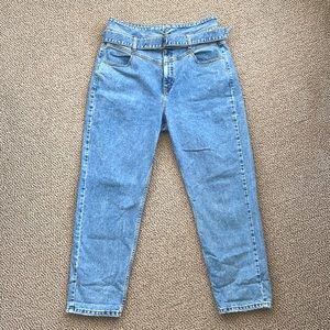 GUESS Belted High Rise Jeans